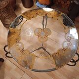 Table à thé en fer forgé et verre 1930-1940