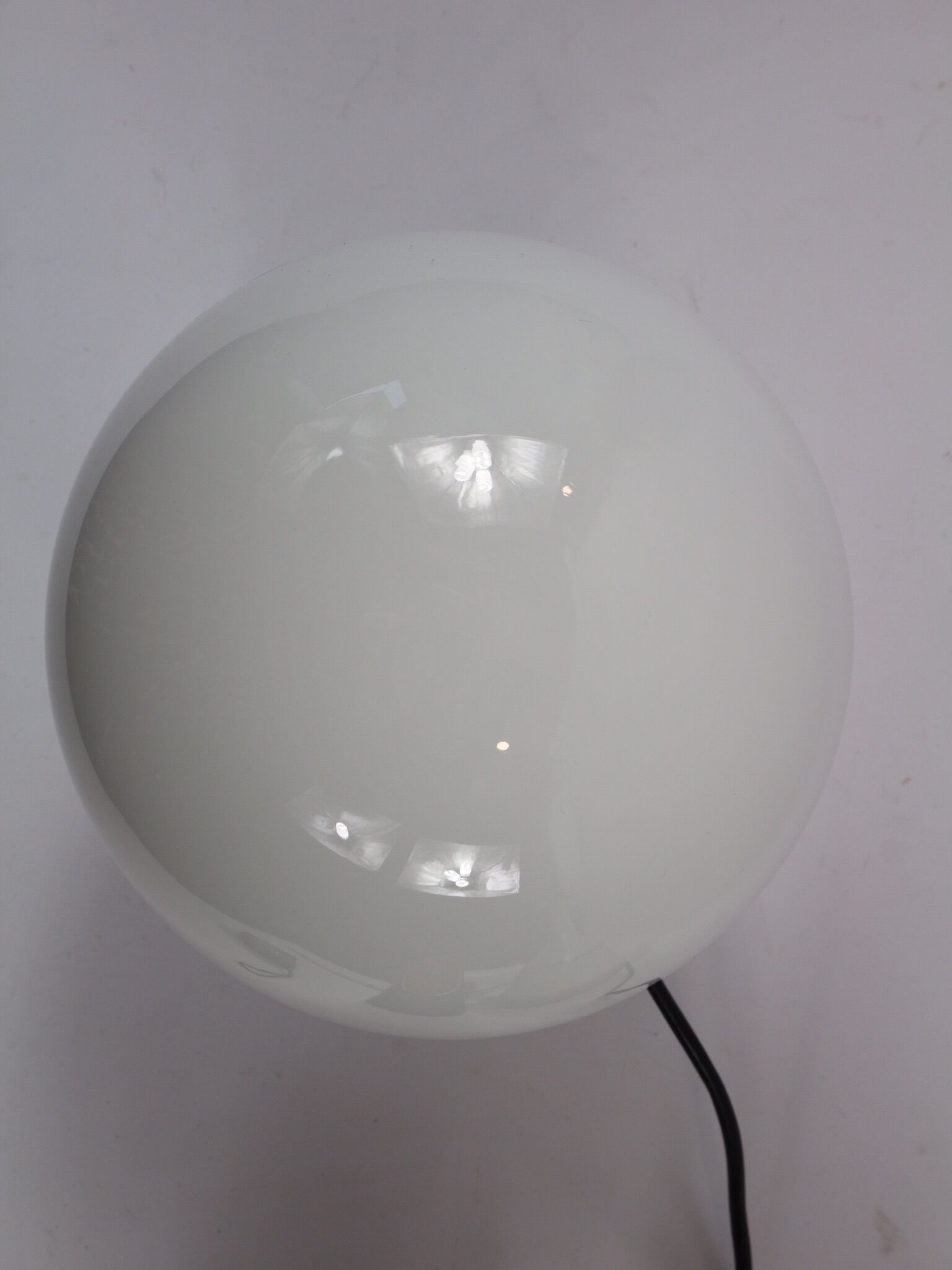 White glass table lamp, Onfale, Artemis by Vistosi, 70s production