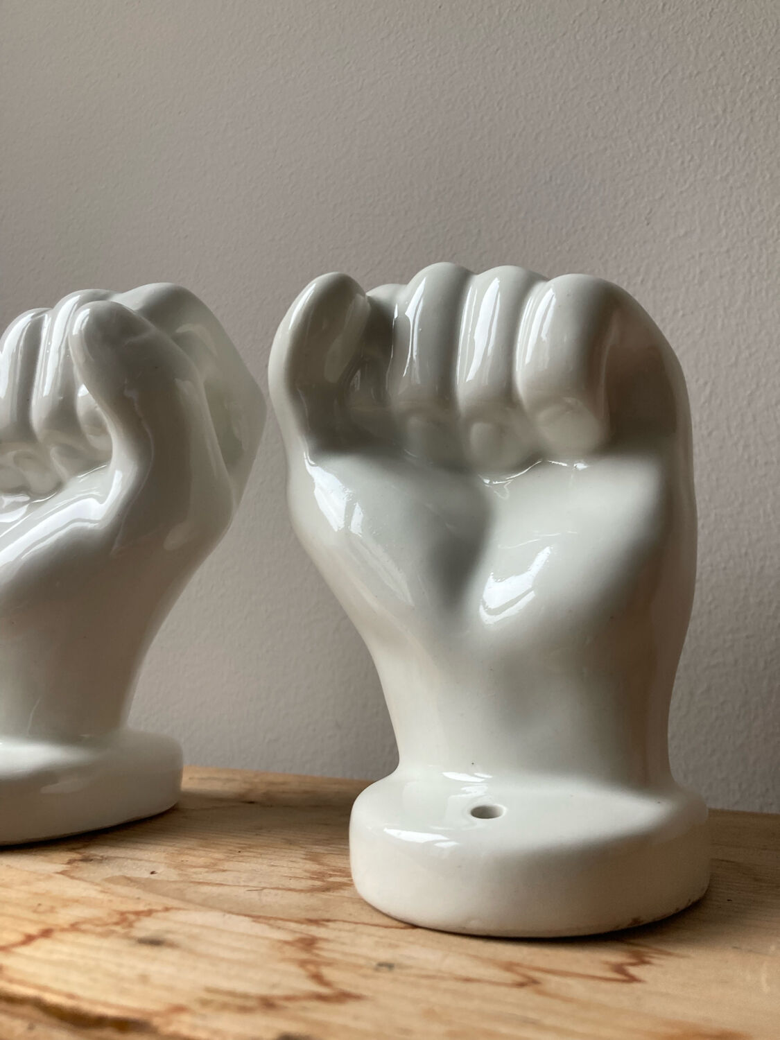 Vintage ceramic hand pair