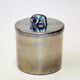 Norwegian Pewter lid box with bear knob by PA Lie, Oslo 1950s