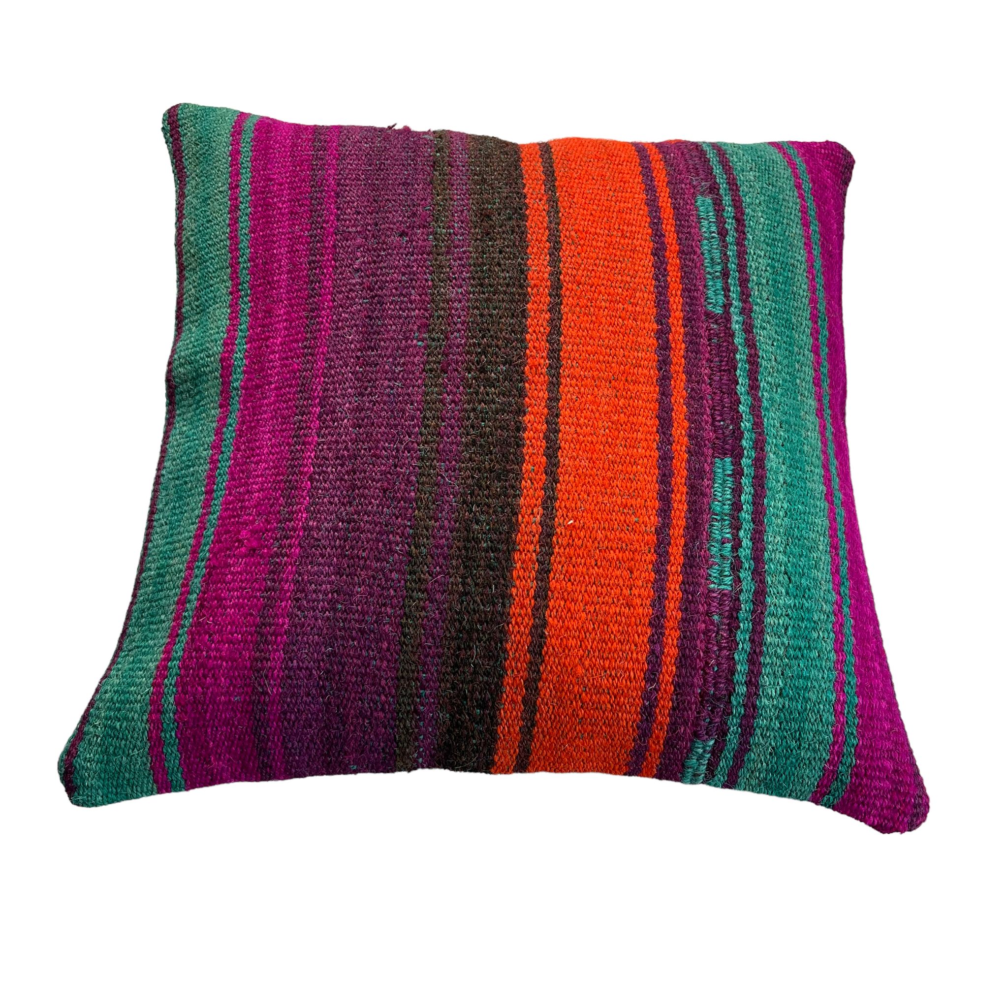 VINTAGE TURKISH KILIM CUSHION COVER, 40 X 40 CM