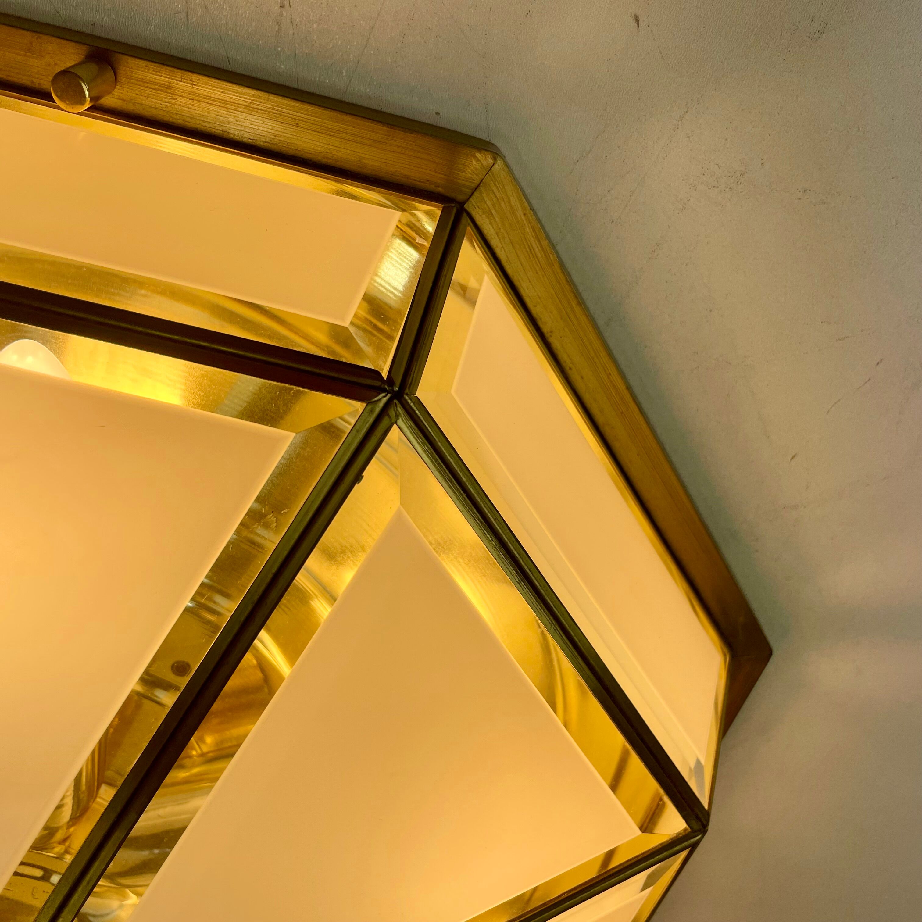 Hollywood Regency, Brass, Ceiling Lamp by Deknudt, Belgium, 1980s
