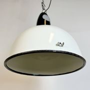 ndustrial Soviet White Enamel Pendant Lamp, 1960s