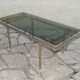 Table basse 1960 plateau en verre piétement en métal