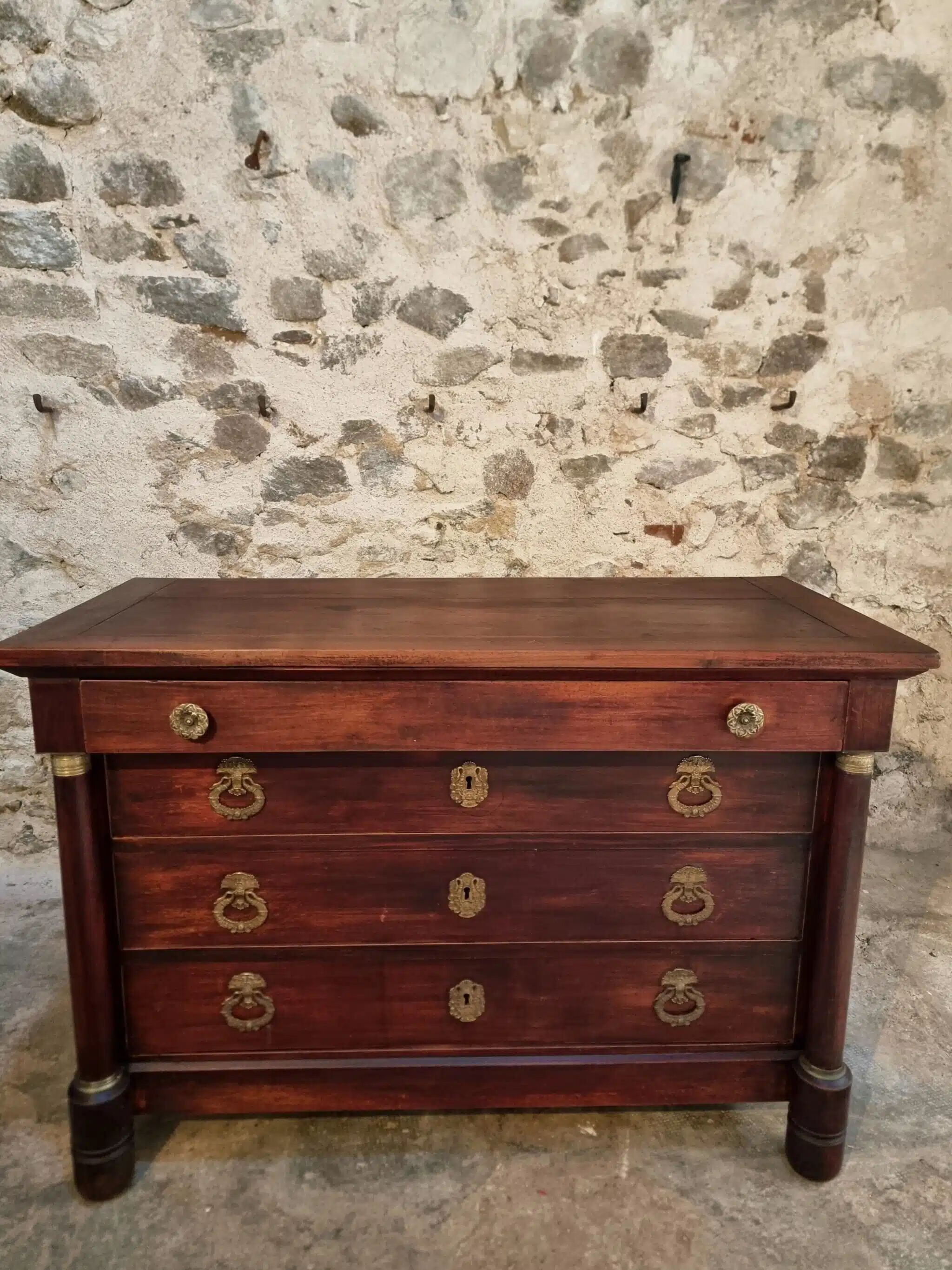 Commode Empire française ancienne en acajou