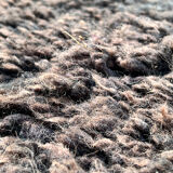 Ancient Berber rug in ecru and black violet, 100% pure virgin wool.