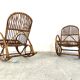 Rocking-chairs vintage en bambou, 1960, set de 4