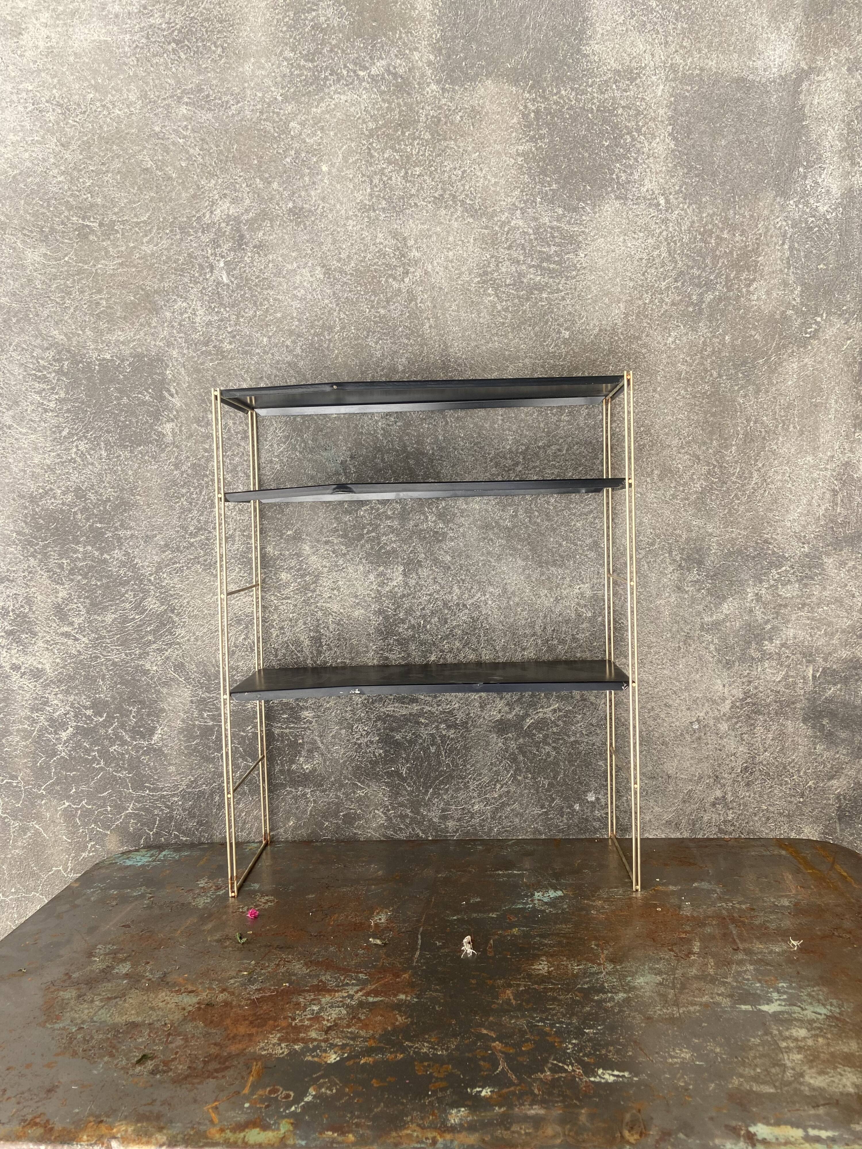 Vintage gold string metal shelf