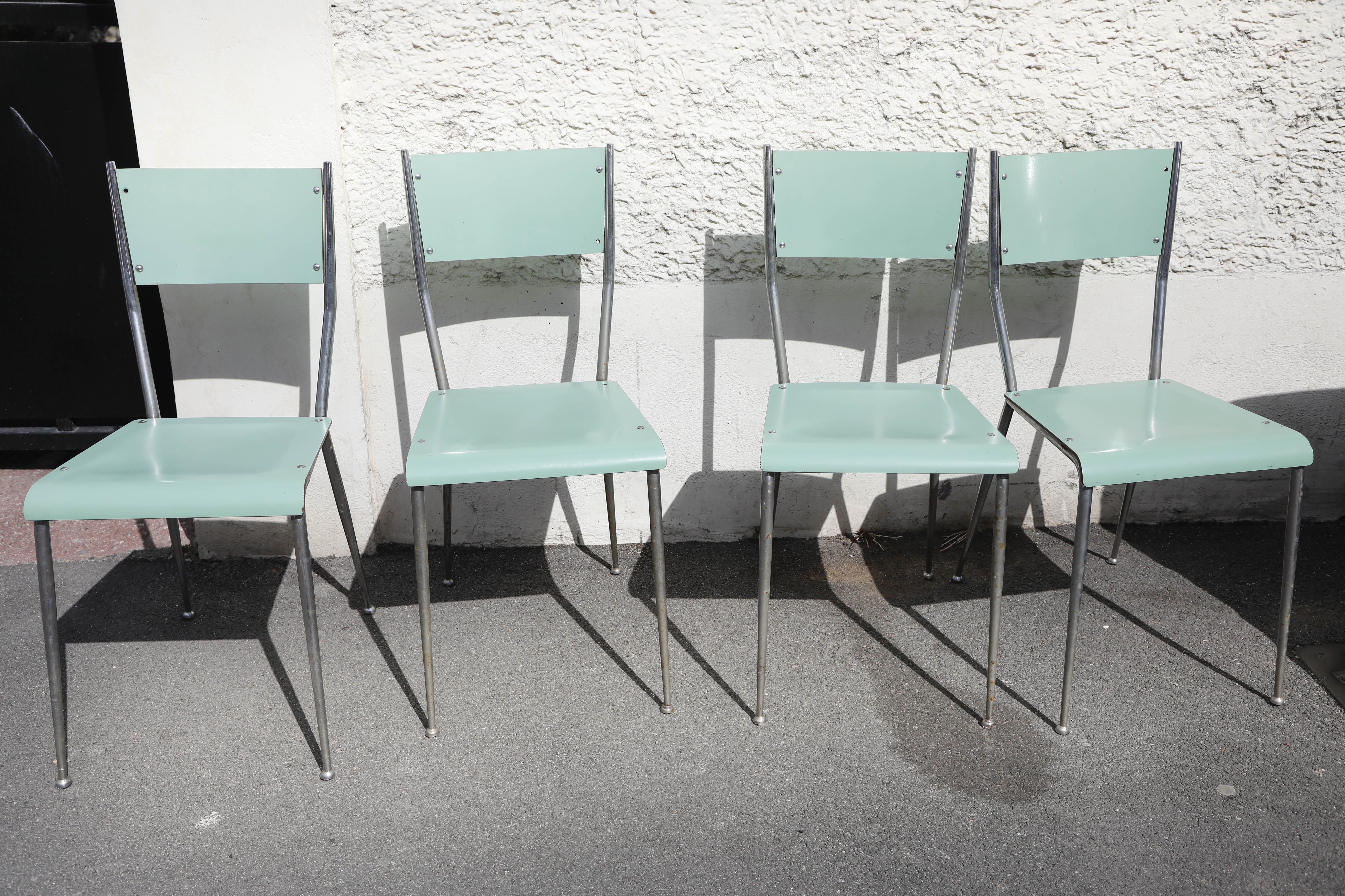 Set Table and Chairs Formica Water Green