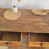 Table basse ancienne esprit table de ferme