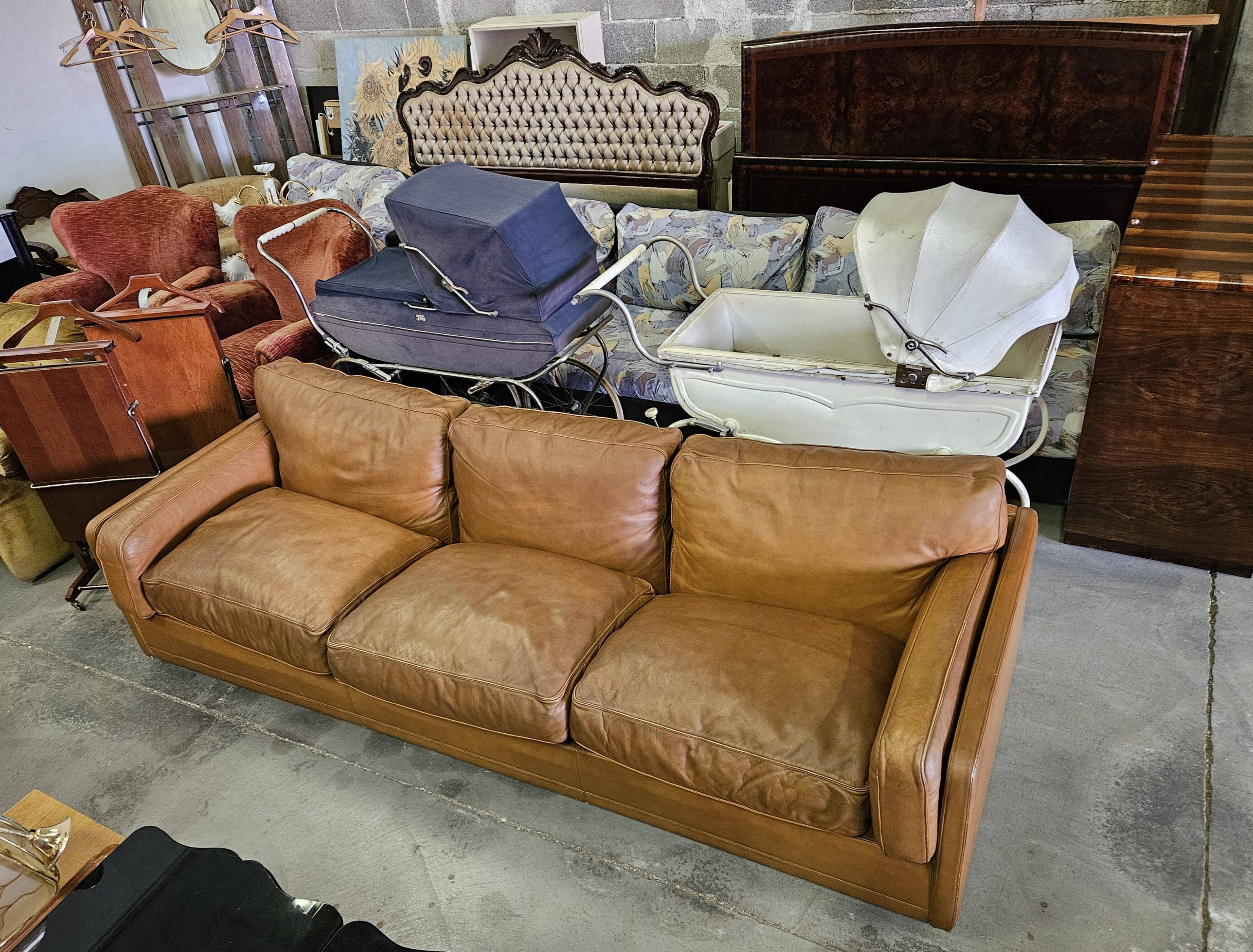 Canapé en cuir Poltrona Frau des années 70
