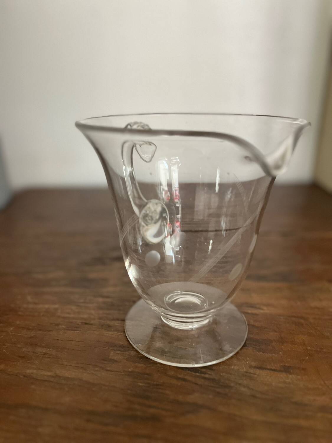 Chiseled glass water pitcher