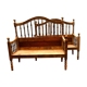 Two benches has folder and open armrest 20th century