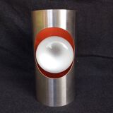 UFO wall light in aluminum and orange