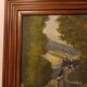 Old painting, oil on canvas, mountain landscape, early twentieth century