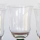 6 vintage crystal stemmed glasses, green and blue bubble foot