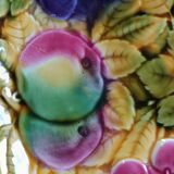 dish and plates barbotine fruits Sarreguemines