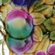 plat et assiettes barbotine fruits Sarreguemine