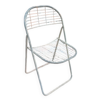 chaise pliante métal grillagée vintage style bertoïa