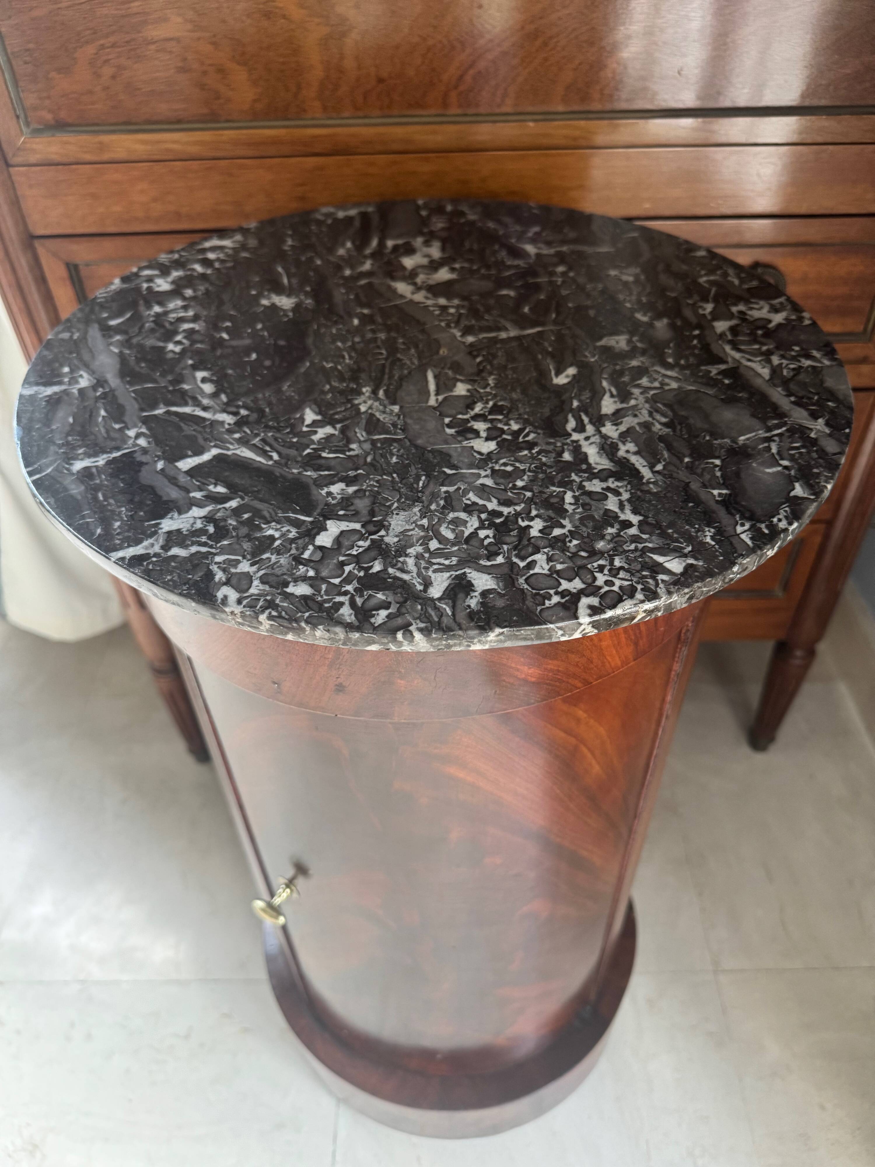 Somno Epoque Empire - Beautiful flamed mahogany - Original grey Sainte-Anne marble