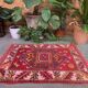 Vintage western turkish rug oriental 100x74 cm, red