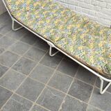 Folding deckchair camp bed