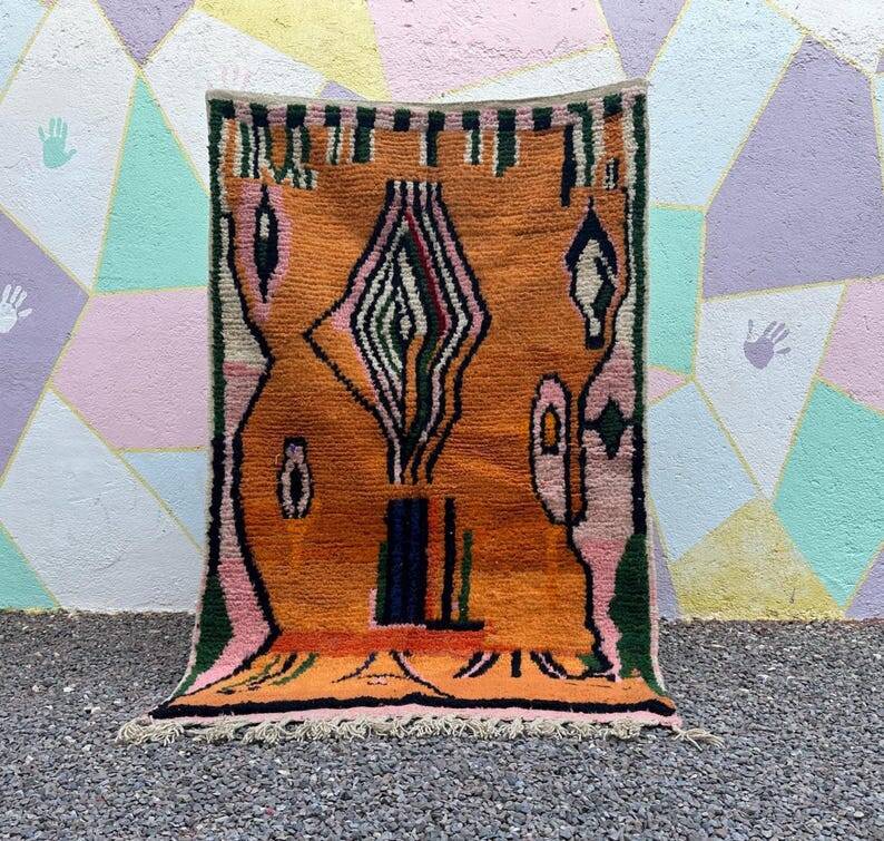 Moroccan orange rug- Berber Rug 150/250cm