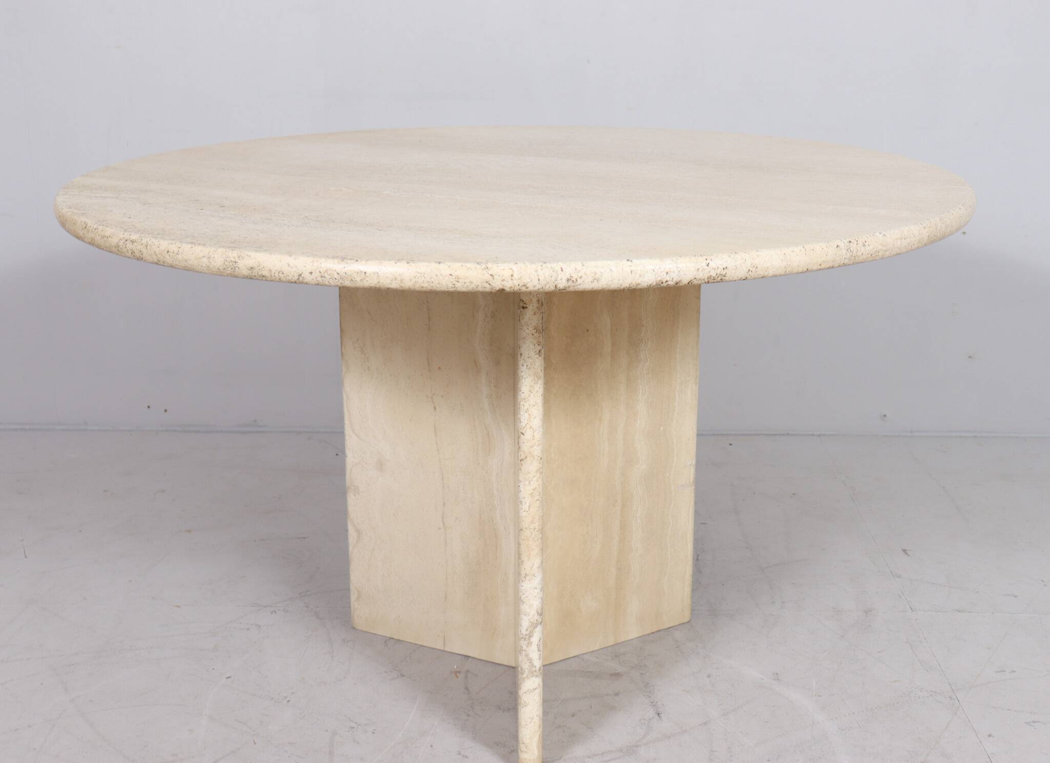 Italian travertine dining table, 1970s