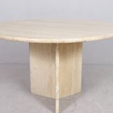 Italian travertine dining table, 1970s