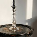 Twisted antique glass candlestick, circa 1930-1950