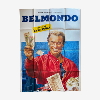 Affiche cinéma originale "Hold-Up" Jean-Paul Belmondo 120x320cm 1985