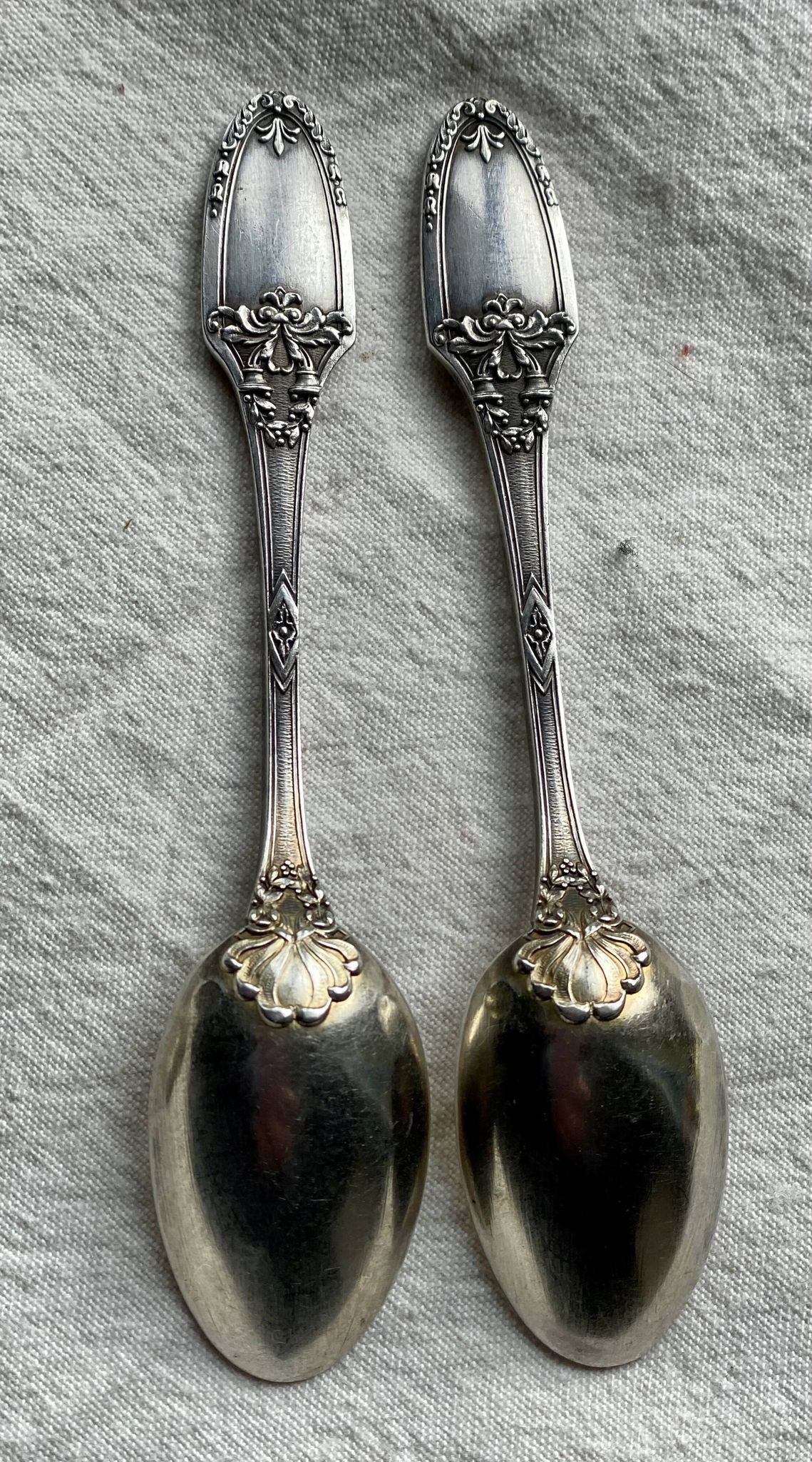 Service of 8 silver-plated metal moka spoons Boulenger