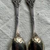Service of 8 silver-plated metal moka spoons Boulenger