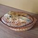 Pillivuyt porcelain terrine decorated with a hare, glass eyes - 19th century