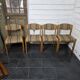 4 vintage self chairs from the 60s with wool seats