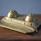 Carpe diem bronze inkwell, rocaille inkwell, office decor, collection, inkwell