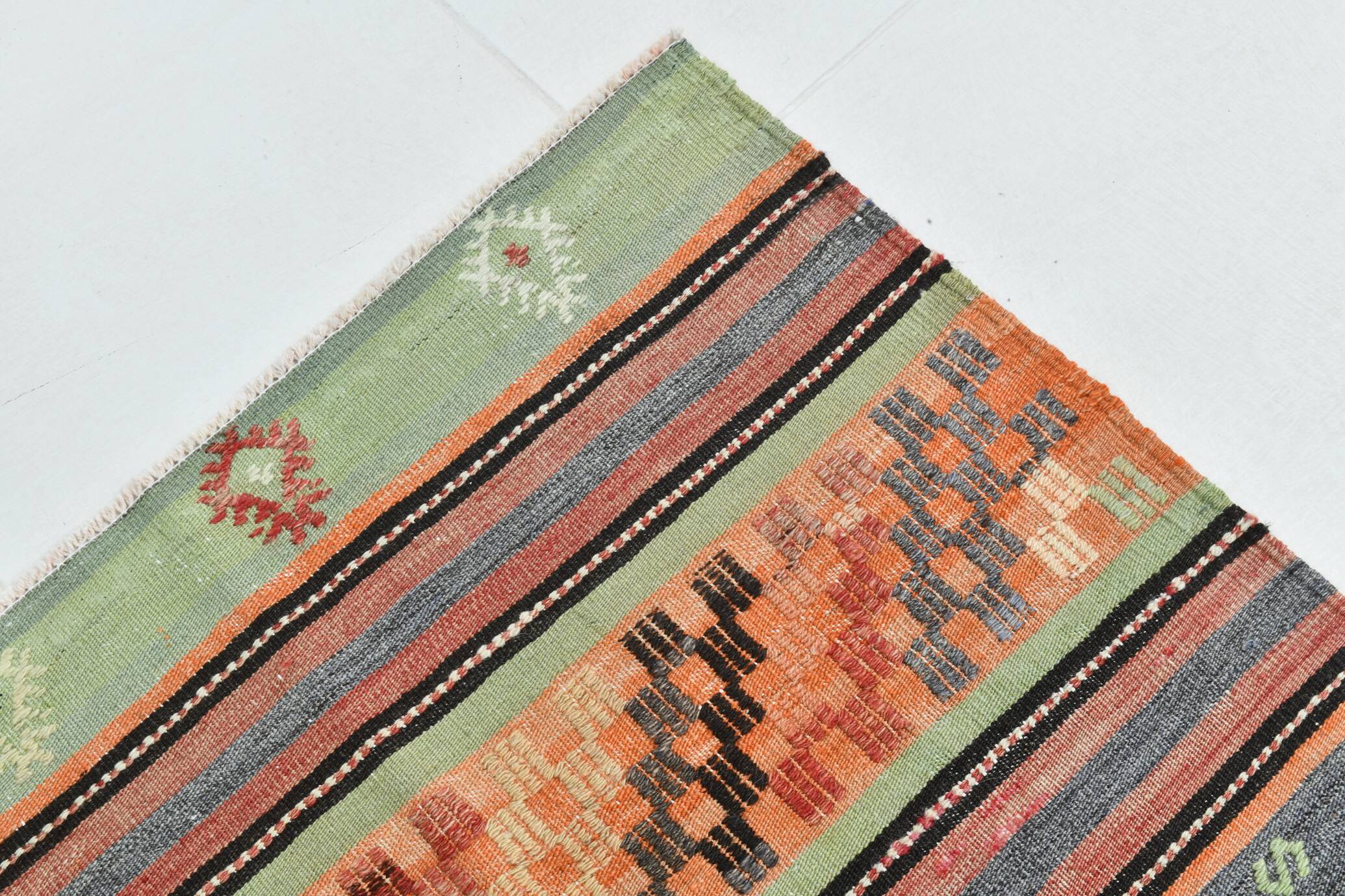 6x7 Handknotted Wool Kilim Rug, 169x211Cm