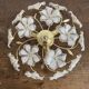 Plafonnier vintage italien fleurs et  métal doré