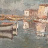Tableau Port de Saint Tropez 1939 Hippolyte Lety
