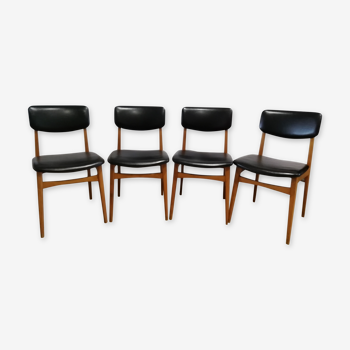 Lot of 4 scandinavian design vintage chairs