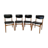 Lot of 4 scandinavian design vintage chairs