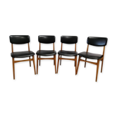 Lot of 4 scandinavian design vintage chairs