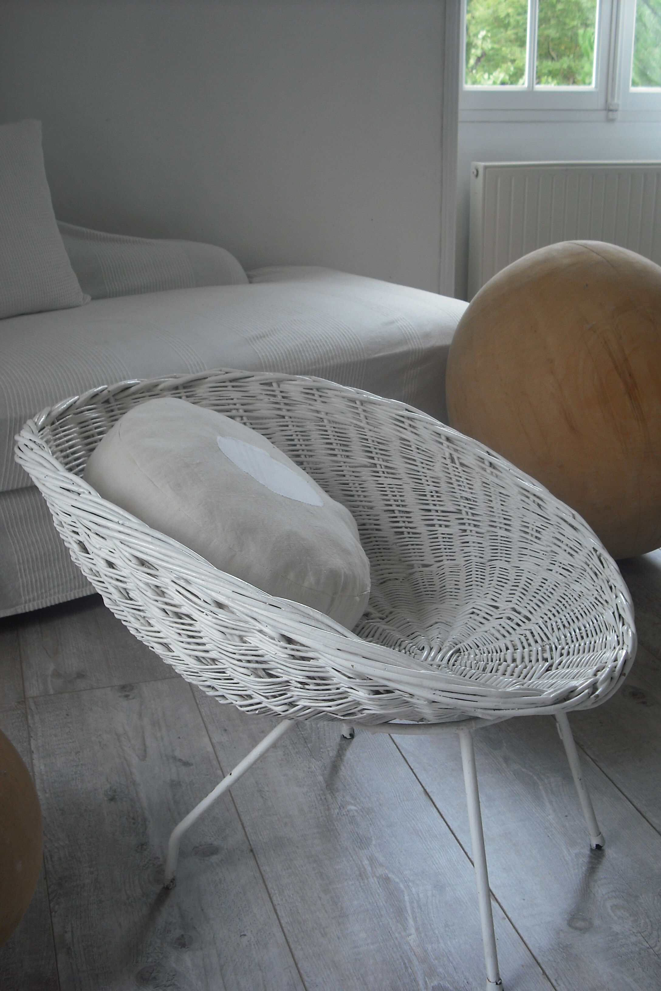 Pair of rattan basket chairs
