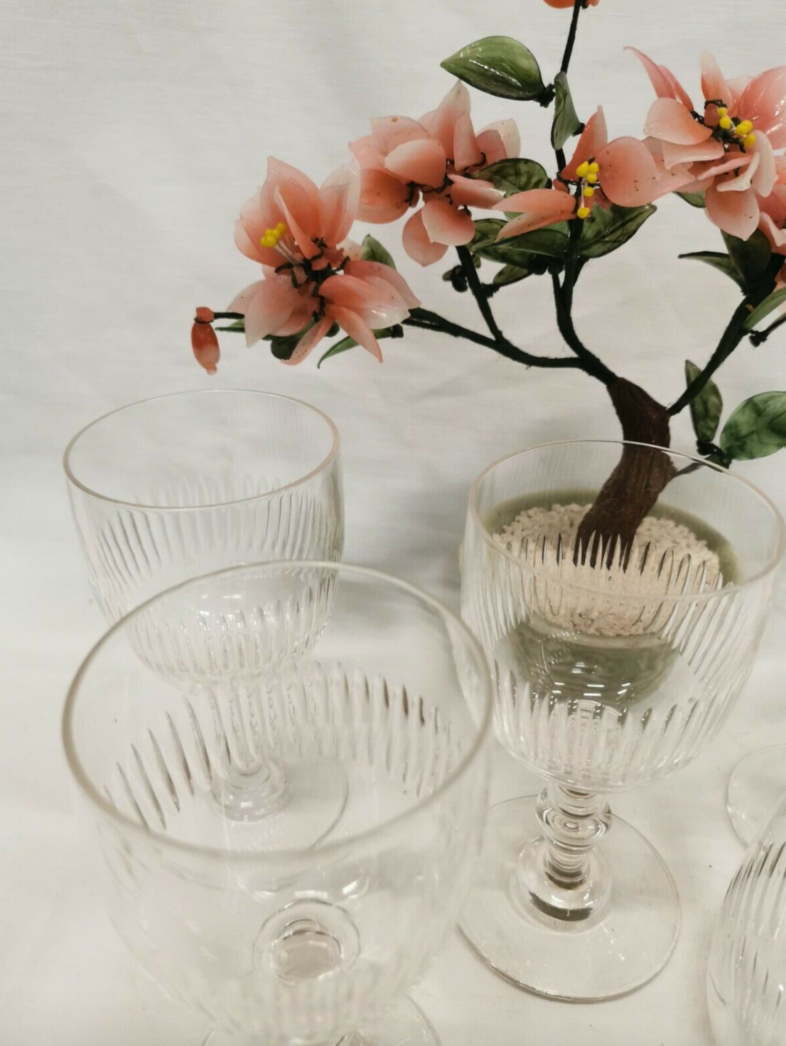 Lot 5 old crystal wine glasses