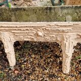 Pair of faux wood cement planters