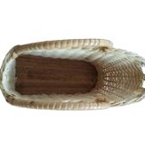 Wine bottle holder display wicker rattan woven cane