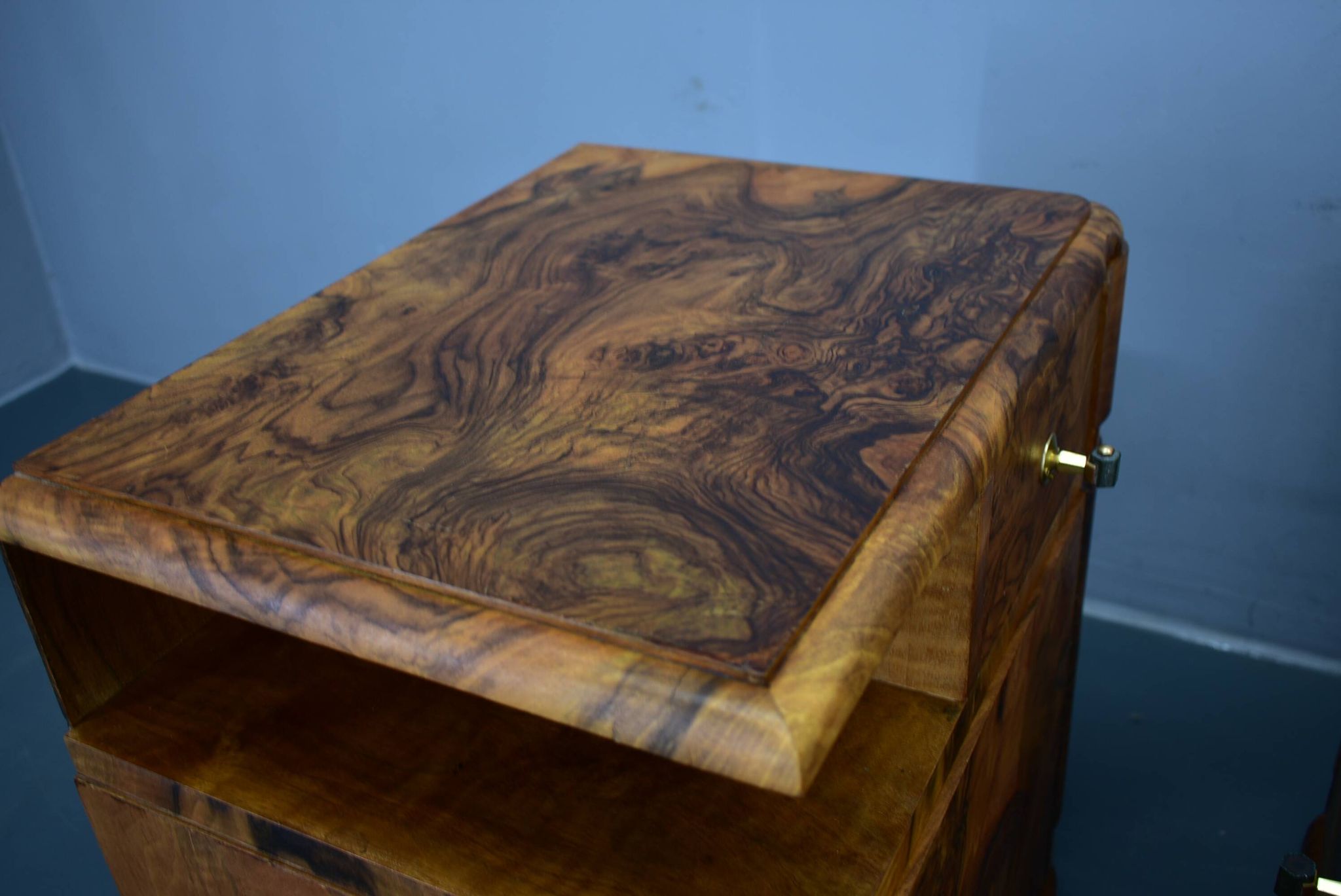 1935s pair of rare art deco bedside tables, Czechoslovakia