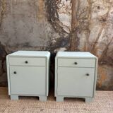 Pair of celadon bedside tables