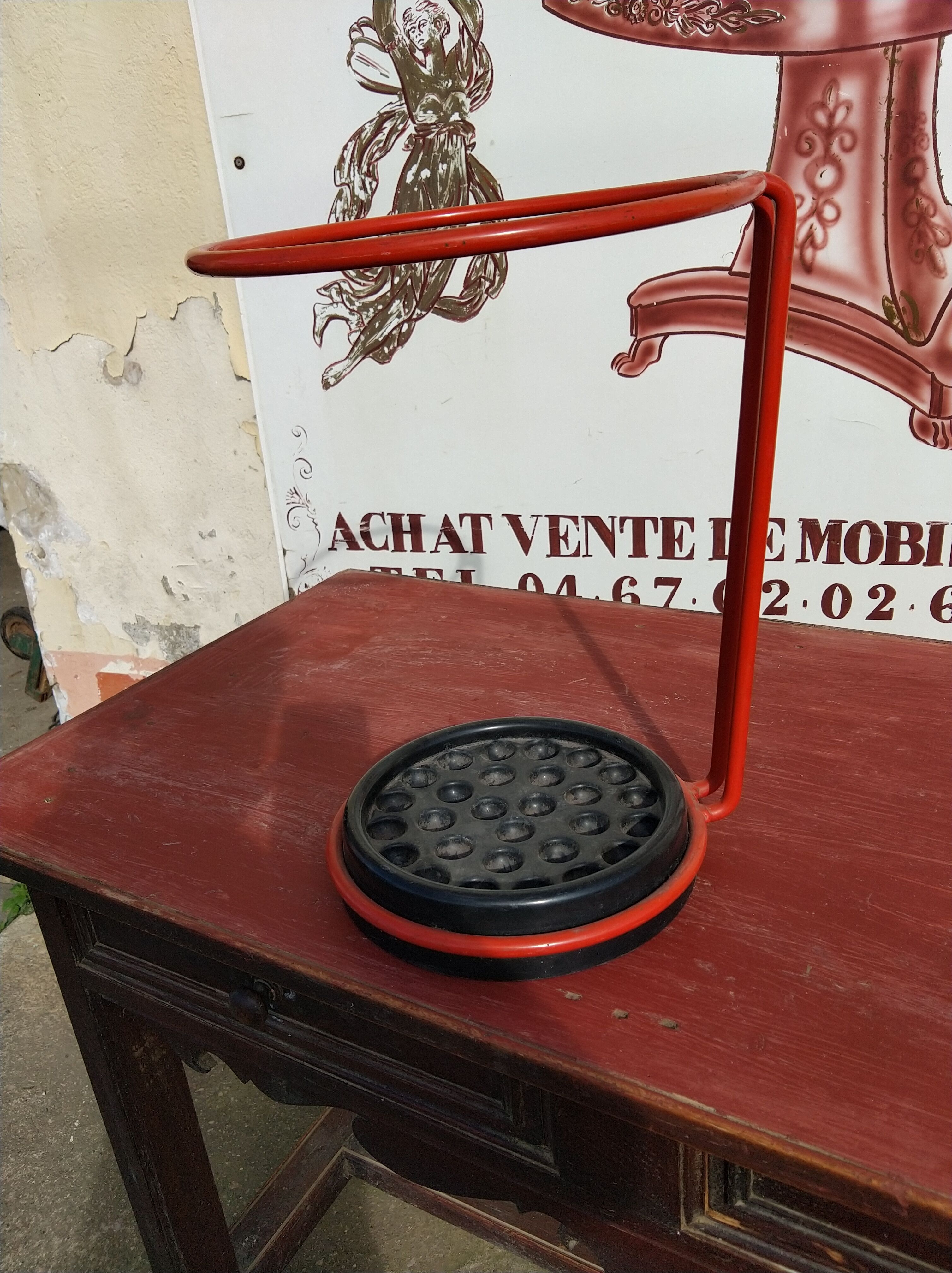 Umbrella stand and walking sticks circa 1970