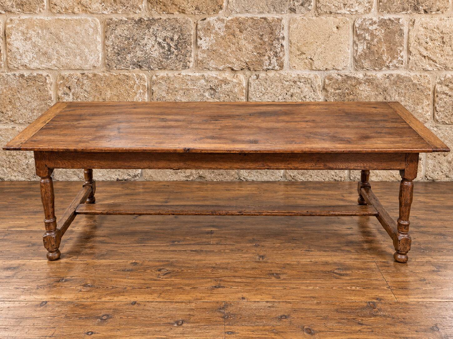 Grande table de ferme en chêne – XIXe siècle – 235 cm